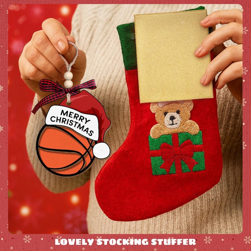 MAPDTWO Basketball Ornament - Basketball Ornaments for Christmas Tree - Sports Ornaments for Tree - Girls Sports Gifts, Team Gifts - 2 Layered Wood Christmas Ornament 2025 - Image 5